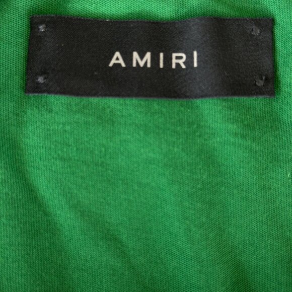 Amiri Green & White MA Core Logo T-Shirt - Picture 3 of 5